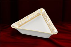 Салатник Треугольный 17 см 1 штука Соната Золотой Орнамент Чехия