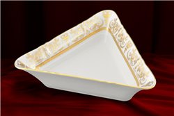 Салатник Треугольный 21 см 1 штука Соната Золотой Орнамент Чехия