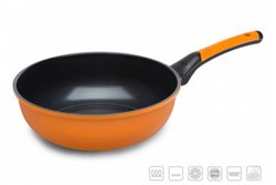 Сковорода Вок 28 см 1 штука Оранжевая Oursson Palette Корея