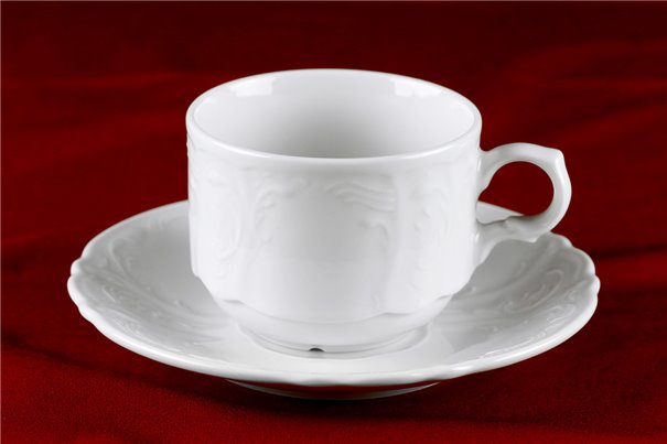 Набор Чайных Чашек 250 мл на 6 персон 12 предметов Бернадотт Белая Посуда Чехия